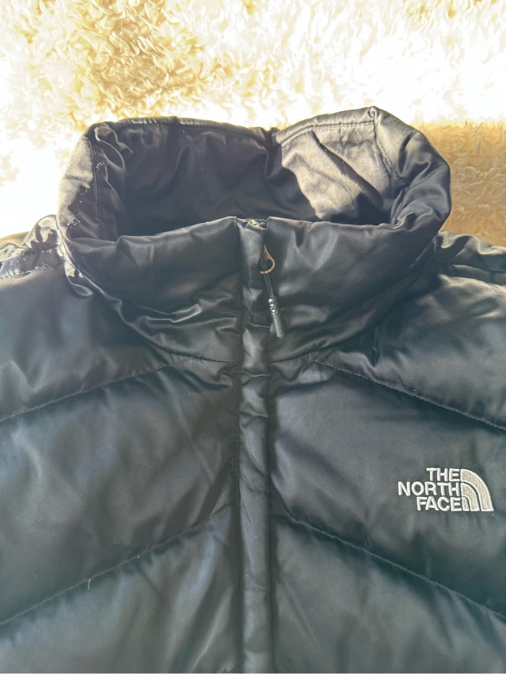 The North Face Down 550 Puffer Jacket Womens Black Chevron Quilted Coat Size XXL - Picture 5 of 14